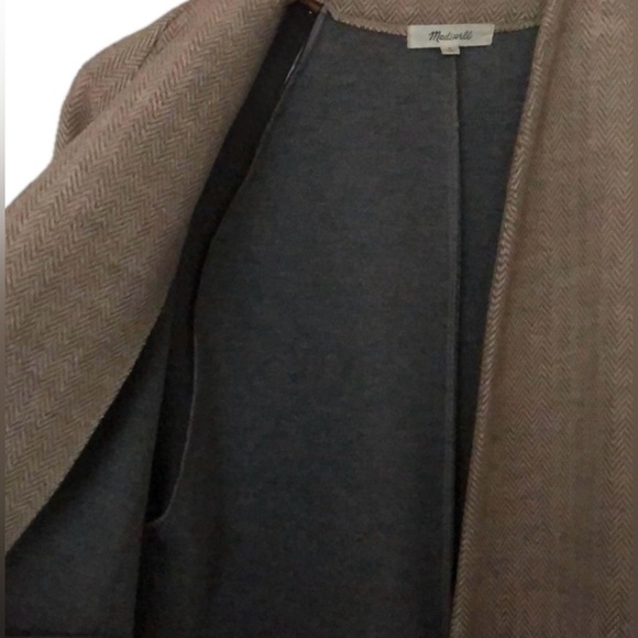 MADEWELL STANZA HERRINGBONE COAT CAMEL WOOL BLEND SIZE XS - Picture 5 of 13